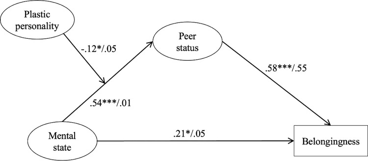 Figure 3. Results of the moderation model (standardized effects)